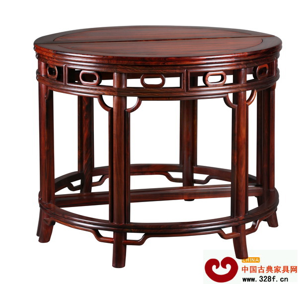 中山市首届红木古典家具精品评选【金奖】作品《大红酸枝·明式枕环月牙桌》 中山市首届红木古典家具精品评选【金奖】作品《大红酸枝·明式枕环月牙桌》