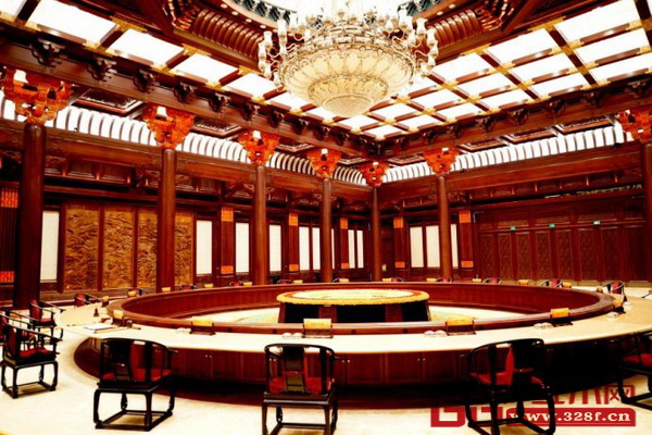 北京雁栖湖国际会议中心集贤厅内的红木家具 北京雁栖湖国际会议中心集贤厅内的红木家具