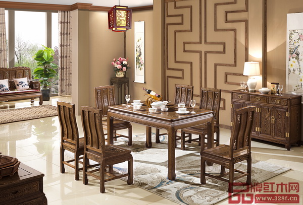 鸡翅大王红木家具产品——《万字餐桌》 鸡翅大王红木家具产品——《万字餐桌》