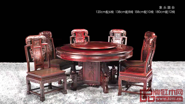 万盛宇东非酸枝《象头圆台》 万盛宇东非酸枝《象头圆台》
