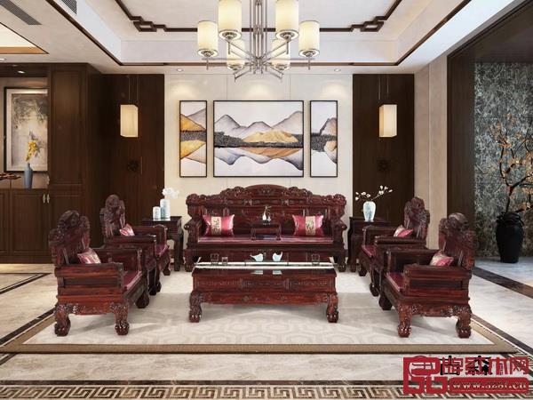古森红木精品阔叶黄檀沙发——《金玉满堂》 古森红木精品阔叶黄檀沙发——《金玉满堂》