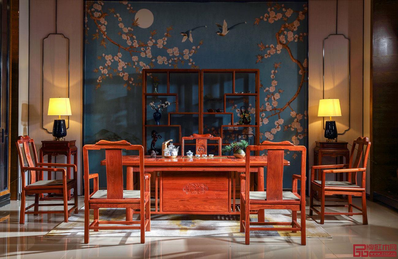 缅甸花梨茶桌 缅甸花梨茶桌
