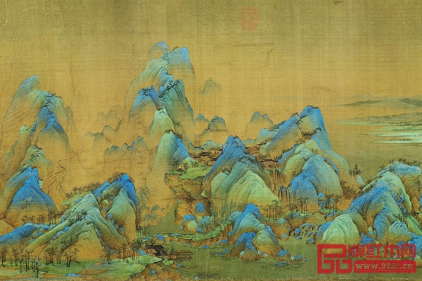 北宋 王希孟《千里江山图》(局部) 北宋 王希孟《千里江山图》(局部)