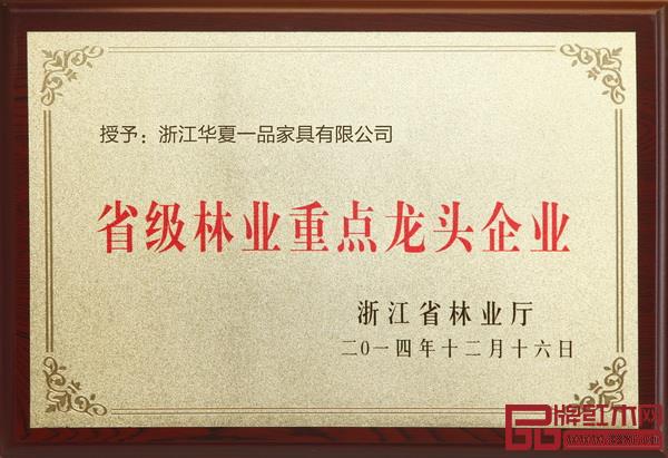 华夏一品当选浙江省林业重点龙头企业 华夏一品当选浙江省林业重点龙头企业