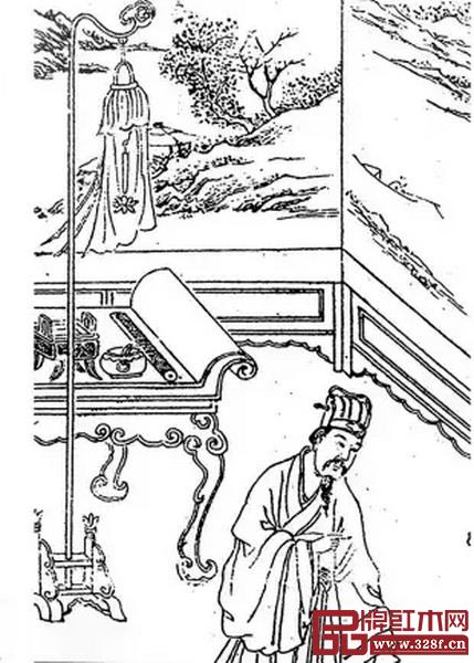 清康熙《圣谕像解》木刻插画中的落地宫灯 清康熙《圣谕像解》木刻插画中的落地宫灯