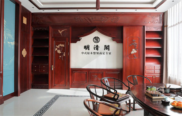 中式原木整装品牌明清阁： 于原木整装茶室，喝一杯治愈时光